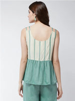 Soaked In Pastels Strappy Top With Flared Hemline