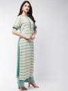 Soaked In Pastels Stripes Straight-Fit Long Kurta