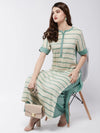 Soaked In Pastels Stripes Straight-Fit Long Kurta