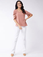 Solid Top With Petal Sleeves