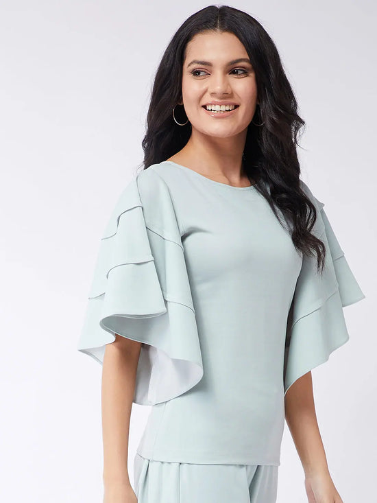 Solid Top With Stylish Sleeves