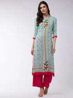 Pastel Placement Printed Long Kurta