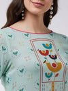 Pastel Placement Printed Long Kurta