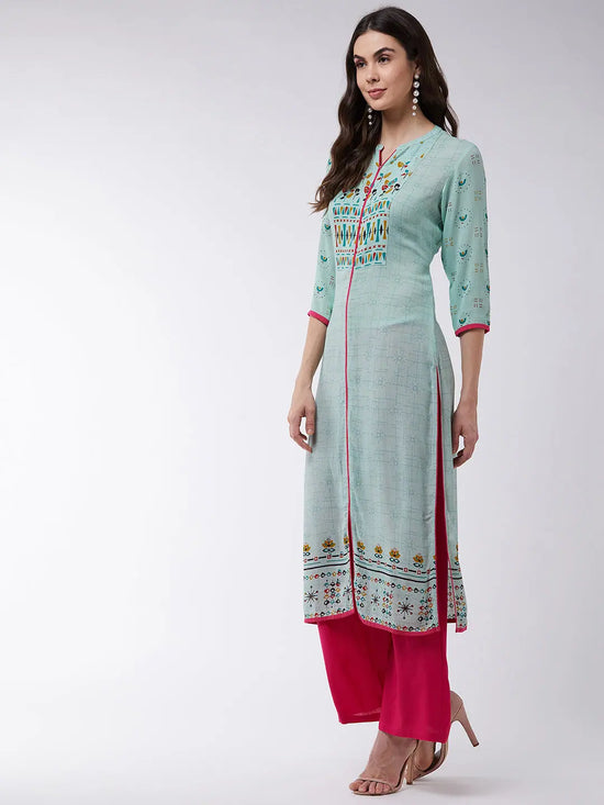 Pastel Printed Straight Fit Kurta