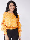 Kasturi Digital Printed Bell Sleeves Top