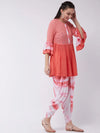 Ombre Tie-Dye Top With Dhoti Set With Embroidery