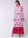 Ombre Tie-Dye Embroidered Kurta With Sharara Set