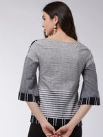 Monocromatic Printed Striped Top