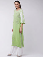 Ombre Tie-Dye Embroidered Kurta