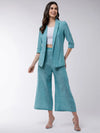 Chambray Long Blazer And Pant Set-ZLCO10034-XS