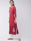 Ombre Embroidered Straight Fit Kurta