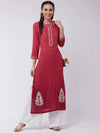 Ombre Embroidered Straight Fit Kurta