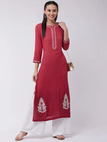 Ombre Embroidered Straight Fit Kurta