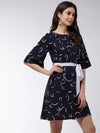 Moon Printed A-Line Dress