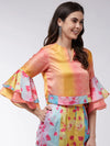 Candy Inspired Digital Printed Bell Sleeves Top