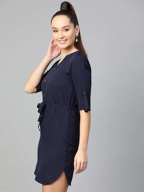 Casual Buttoned Shirt Dress-LAZL8003-XS