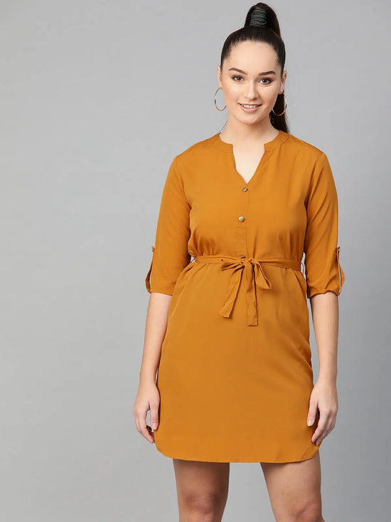 Casual Buttoned Shirt Dress-LAZL8003-XS