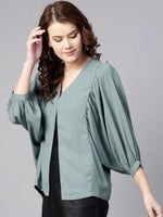 Solid Flared Cape Top-ZL6111PNK-XS