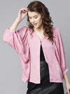 Solid Flared Cape Top-ZL6111PNK-XS