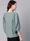 Solid Flared Cape Top-ZL6111GRY-XS