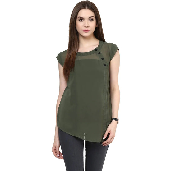 Asymmetric Placket Top