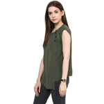 Asymmetric Placket Top