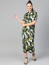 Military Shirt Maxi Dress-ZL9002GREEN-S