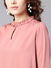 Ruffled Pearl Embellished Collar Top-ZL6112WHT-XS