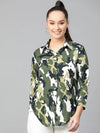 Military Shirt Top-ZL7004GREEN-XS