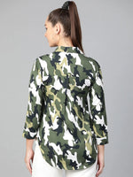 Military Shirt Top-ZL7004GREEN-XS