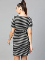 Thick Stripe Plain Dress