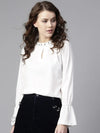 Ruffled Pearl Embellished Collar Top-ZL6112PNK-XS