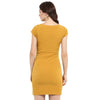 Solid Fitted Dress With Cut At Shoulder