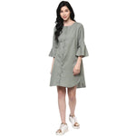 Bell Sleeves Shirt Dress