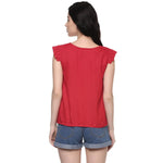 Solid Sleeve Pleat Top