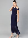 Solid Drop Sleeves Maxi Dress-LAZL8014-XS