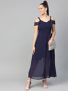 Solid Drop Sleeves Maxi Dress-LAZL8014-XS