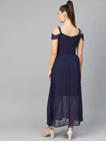 Solid Drop Sleeves Maxi Dress-LAZL8014-XS