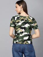 Military Front V-Cut Top-ZLL6140GRN-XS