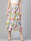 Floral Printed Pleated Skirt