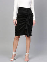 Solid Ruffle Skirt