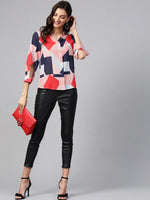 Peach Pattern Clash Shirt Top