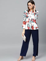 Printed Peplum Blazer-ZLJL7035-S