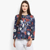 Printed Peplum Blazer-ZLJ7022-S