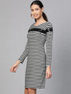 Stripe Dress With Sequin Patch