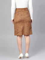 Suede A-Line Skirt