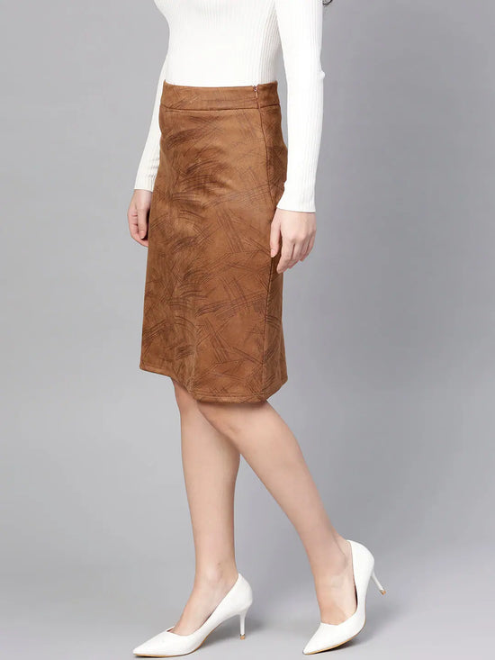 Suede A-Line Skirt