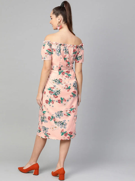 Floral Off-Shoulder Midi Dress