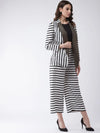 Stripes Jumpsuit With Blazer