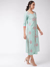 Allover Embroidered Pastel Semi-Festive Kurta